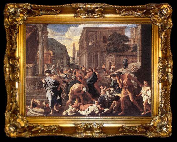 framed  POUSSIN, Nicolas The Plague at Ashdod asg, ta009-2